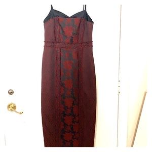 Cinq à sept Marsolas dress crimson/black size 0